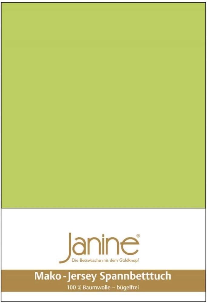 Janine Mako Jersey Spannbetttuch Bettlaken 140-160x200 cm OVP 5007 56 apfelgrün Bild 1