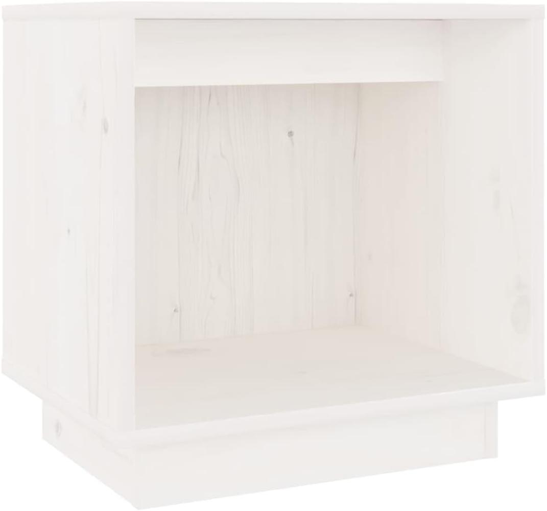Nachttisch Weiß 40x30x40 cm Massivholz Kiefer [813337] Bild 1