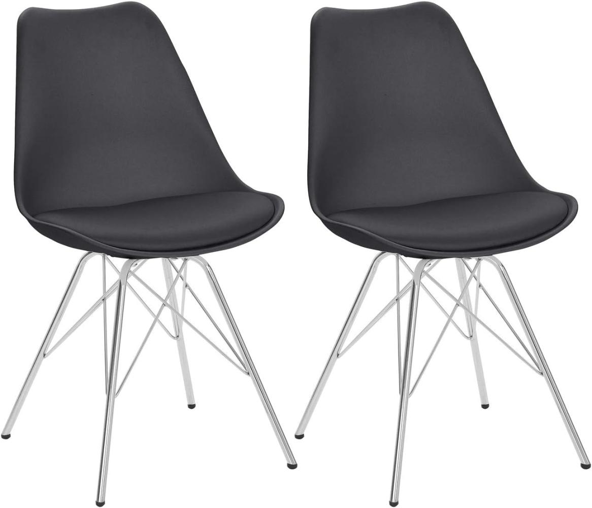 Homexperts 'URSEL' 2er Set Stuhl, Kunststoff - Polypropylen schwarz, B 48 x H 86 x T 55,5 cm Bild 1