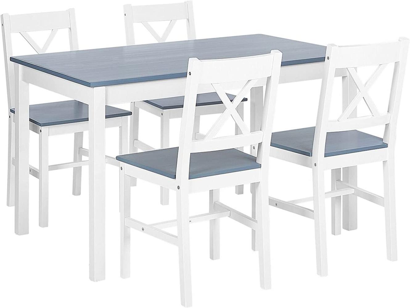 Essgruppe weiß / grau Holz 4-Sitzer 120 x 75 cm MOANA Bild 1