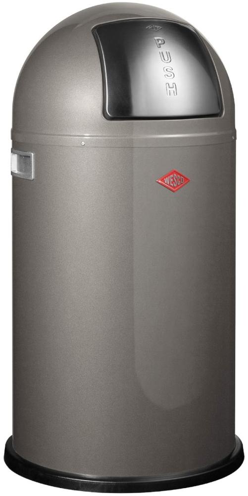 Wesco Abfallsammler Pushboy, Mülleimer, Abfalleimer, Stahlblech, Graphit matt, 50 L, 175831-77 Bild 1