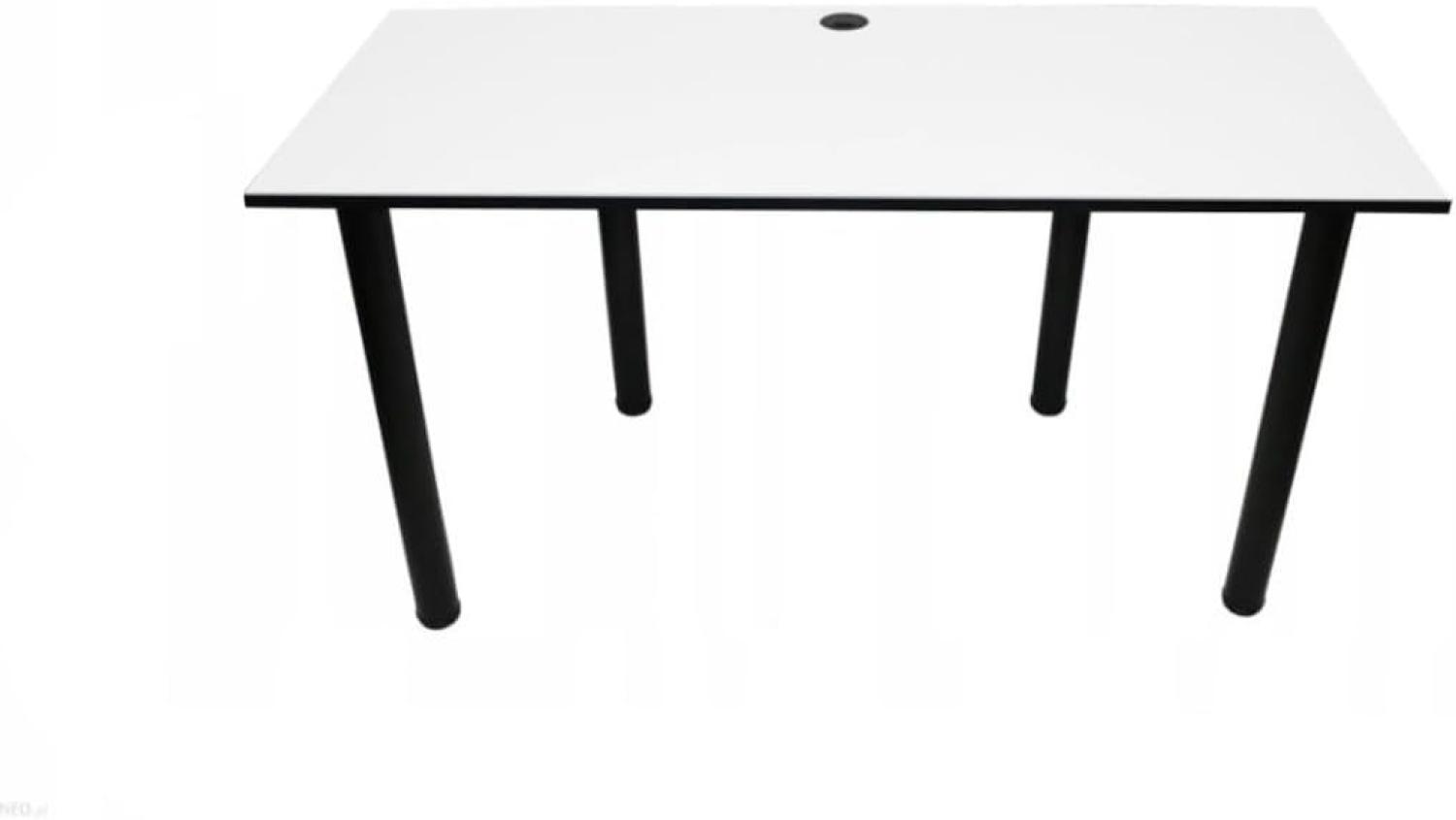 Gaming Tisch CODE BIG, 160x73-76x80, weiß/schwarze Beine Bild 1