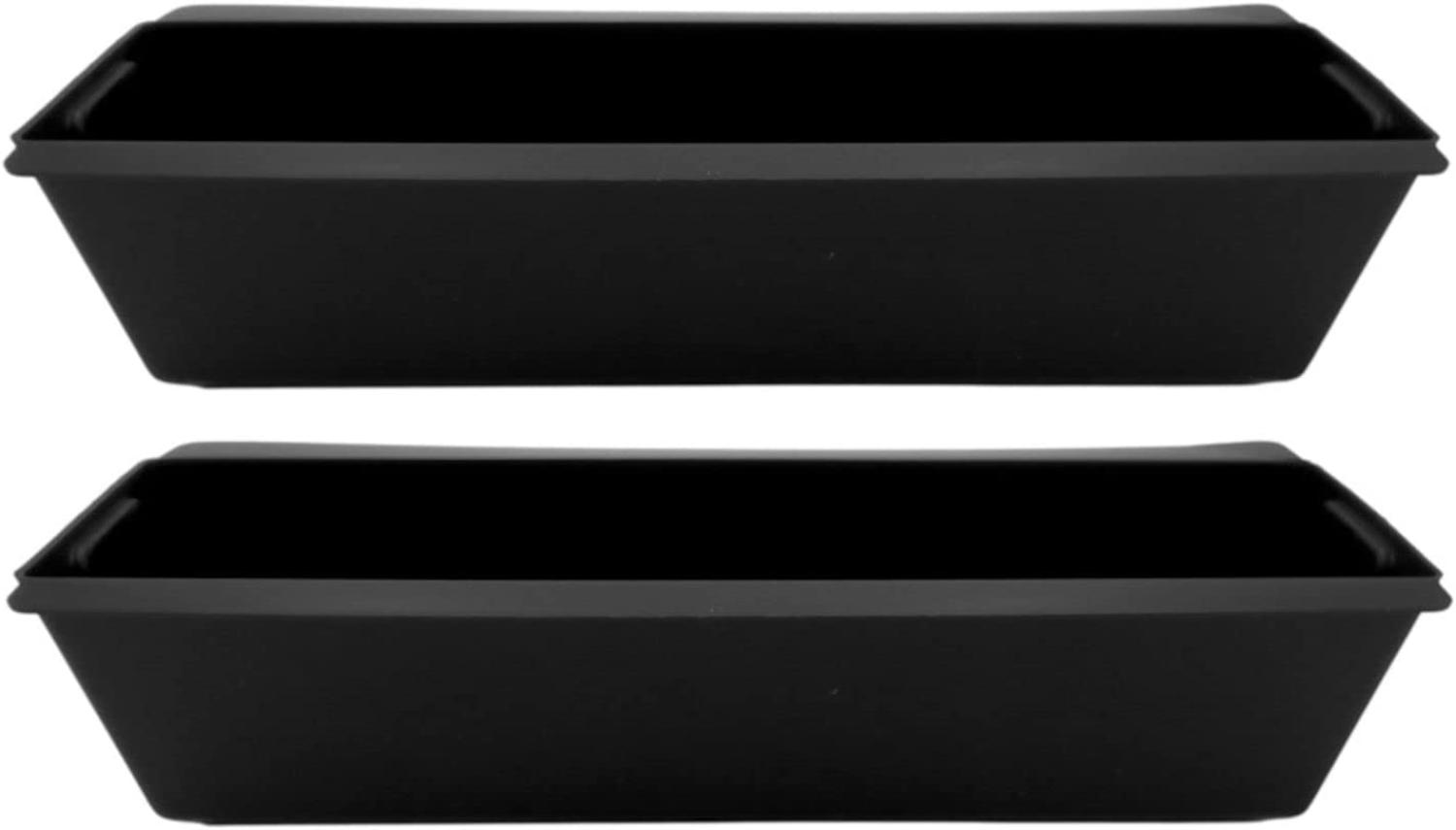 BURI Pflanzkasten für Europaletten 1-6 Stück verzinkt schwarz Balkon Blumenkasten Kunststoff schwarz - 2 Stück Bild 1