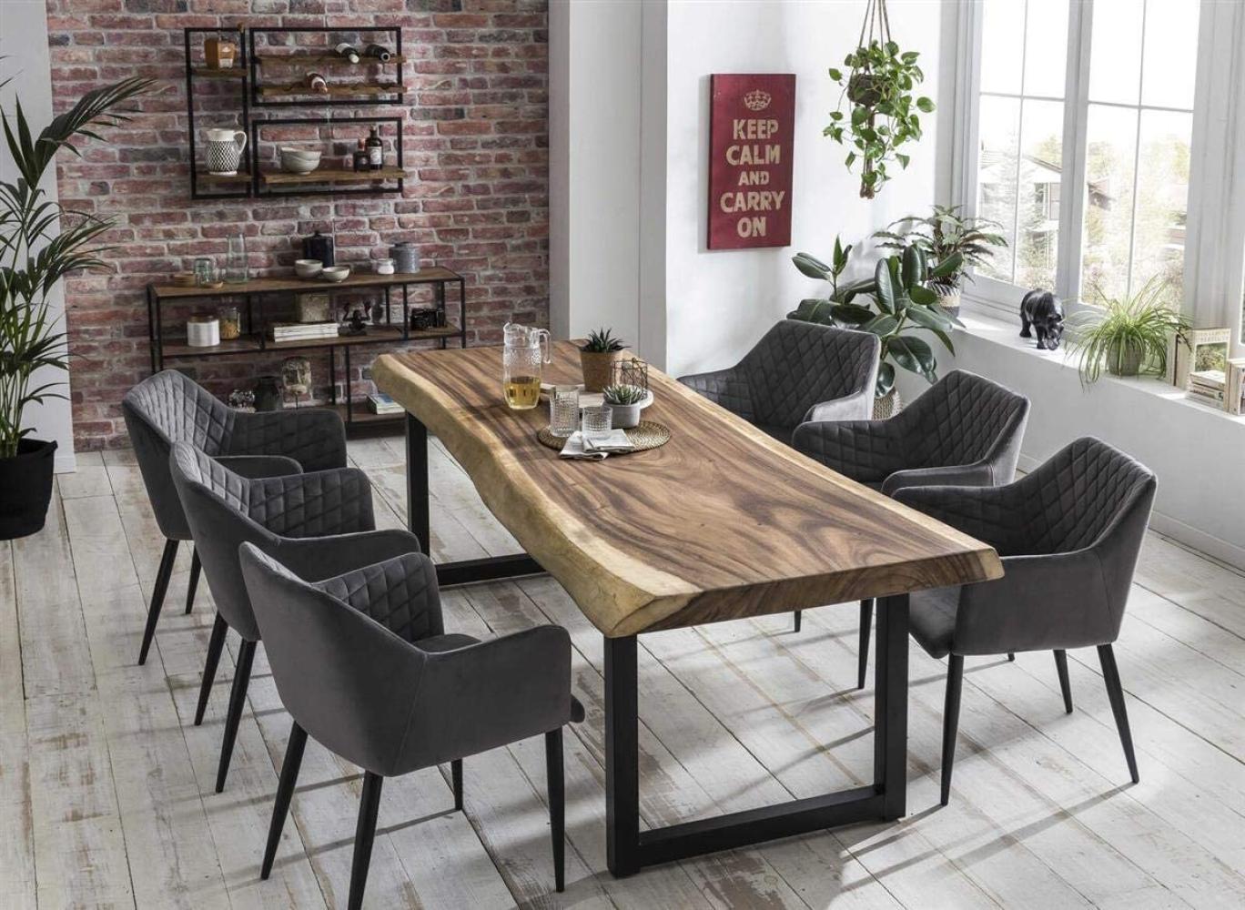 TABLES&Co Tisch 200x90 Suarholz Natur Stahl Schwarz Bild 1