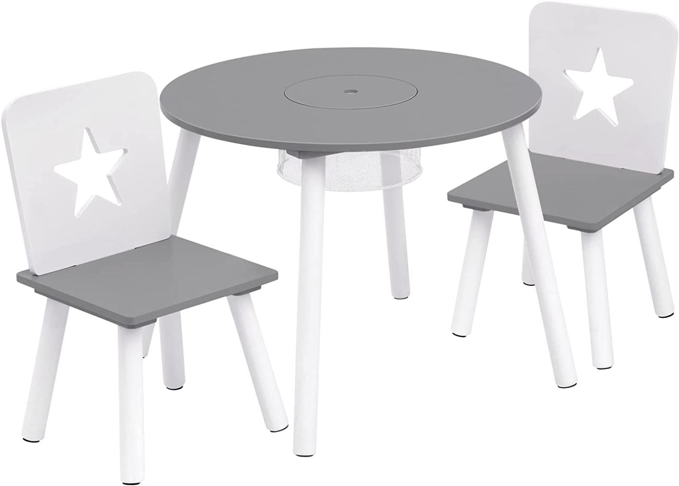 Woltu Kindersitzgruppe Tisch-Set mit Stauraum aus Kiefernholz Bild 1