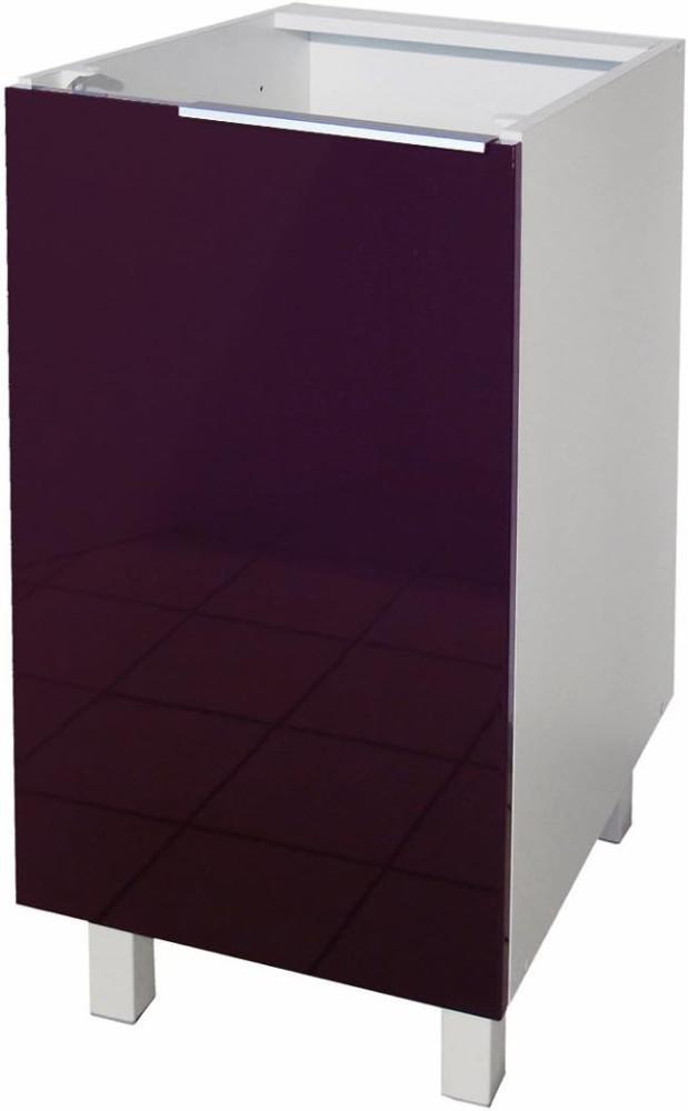Berlioz Creations CP4BA Unterschrank für Küche mit 1 Tür, in auberginefarbenem Hochglanz, 40 x 52 x 83 cm, 100 Prozent französische Herstellung Bild 1
