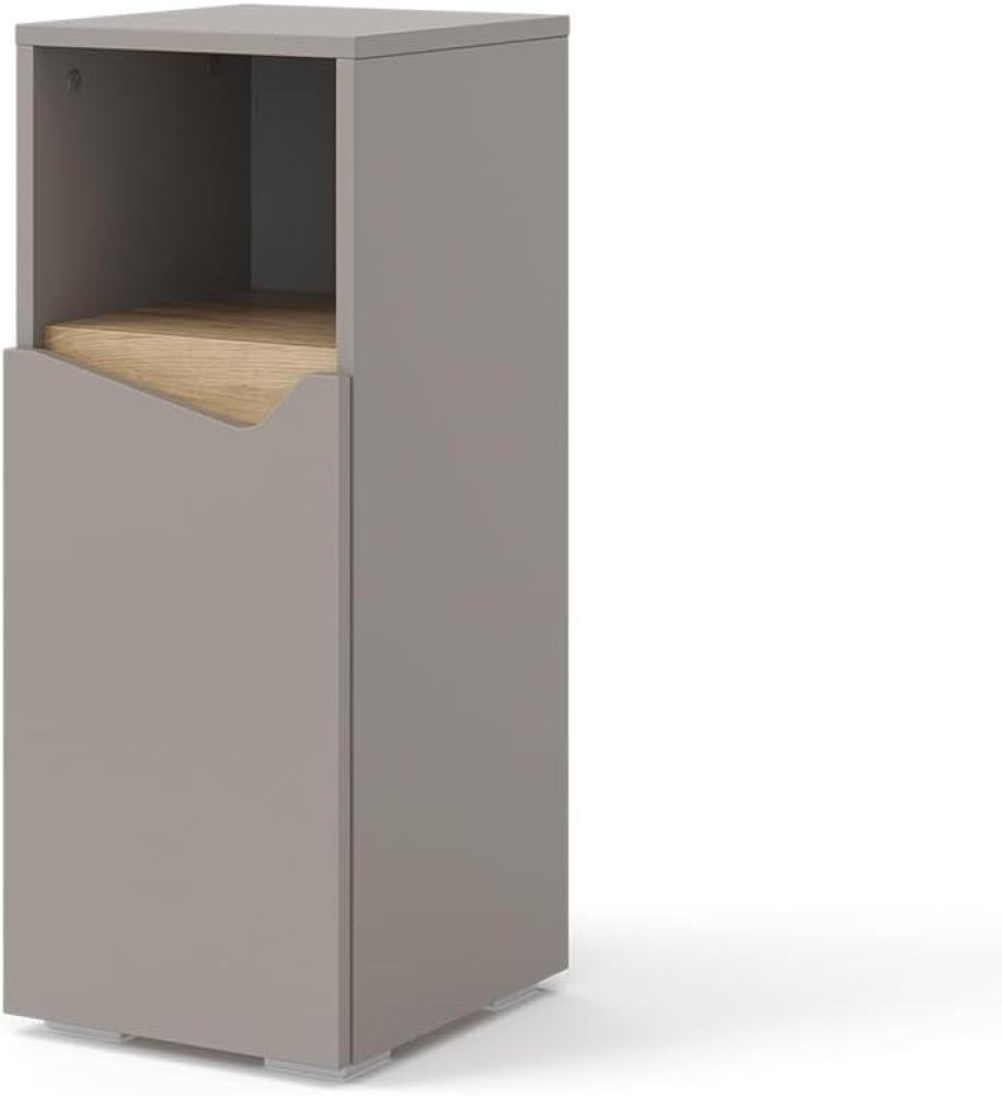 Vicco Midischrank Marelle Greige Eiche 30 x 74,5 cm mit Tür und offenem Fach Bild 1