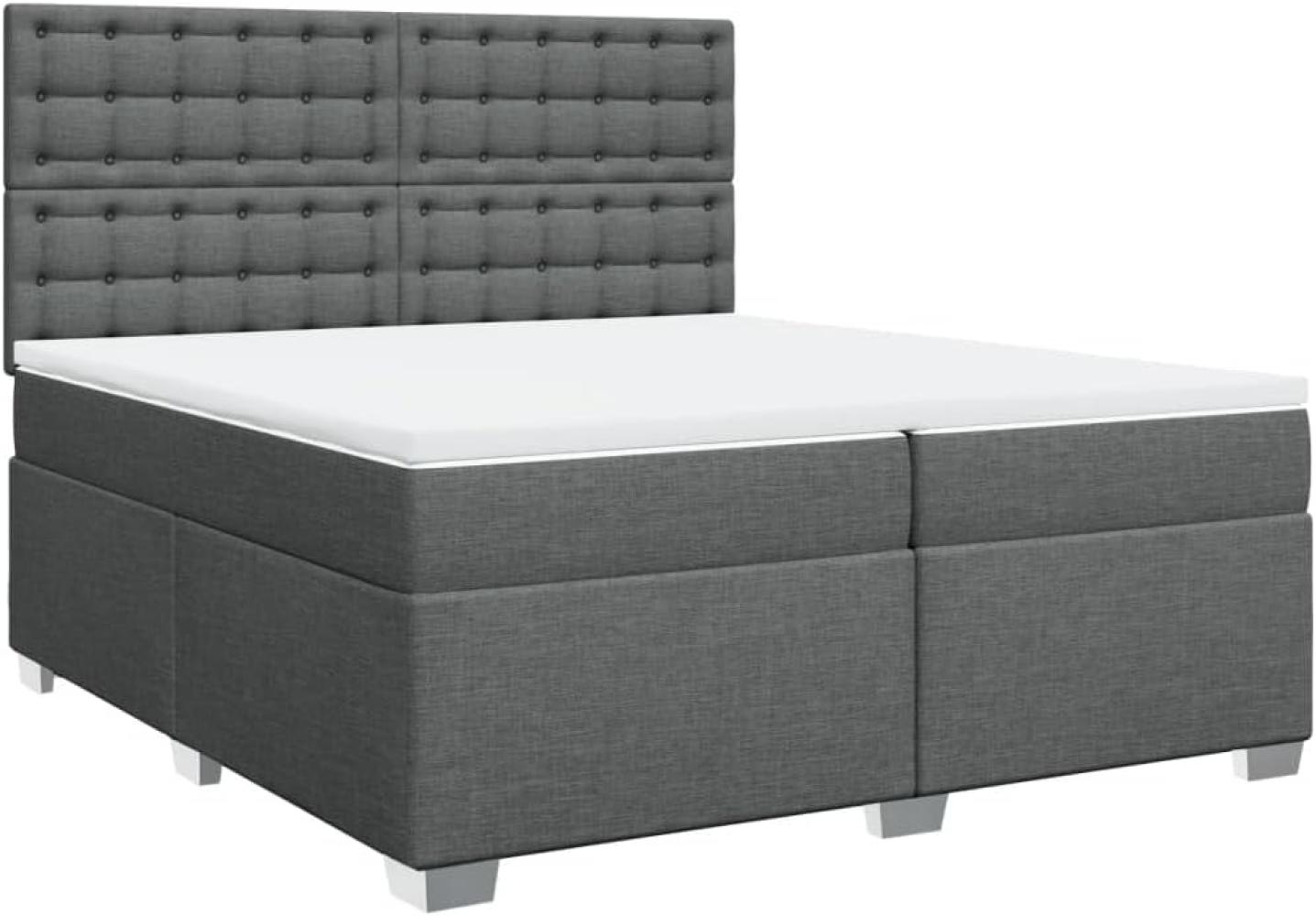 Boxspringbett mit Matratze Dunkelgrau 200x200 cm Stoff 3292910 Bild 1