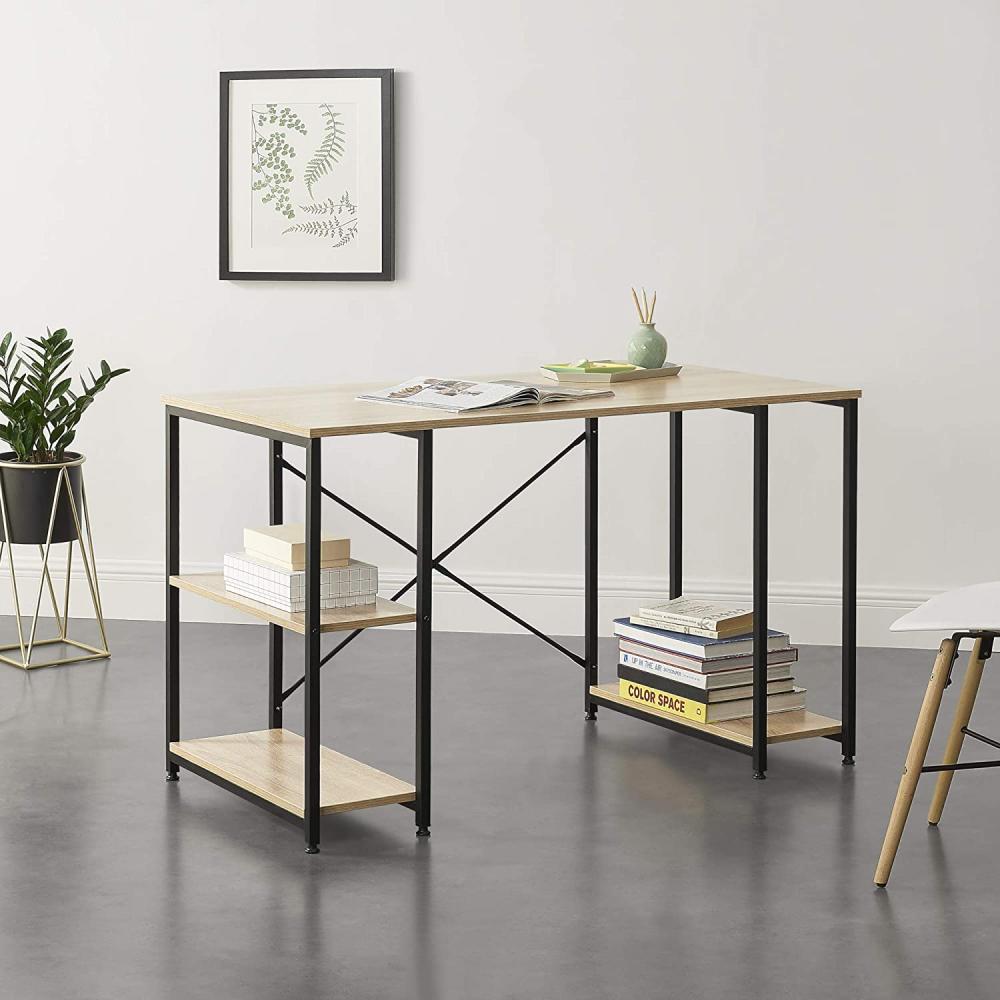 'Aarhus' Schreibtisch mit Regal, Eiche/Schwarz, 75 x 60 x 120 cm Bild 1