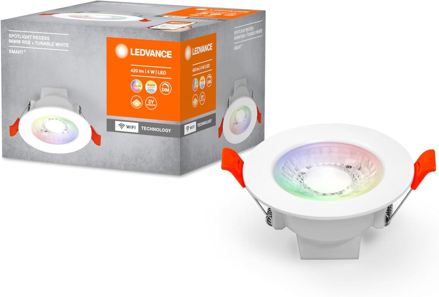 LEDVANCE SMART+ Spot 8cm 420lm 4W RGBTW36ş hvid WiFi Bild 1