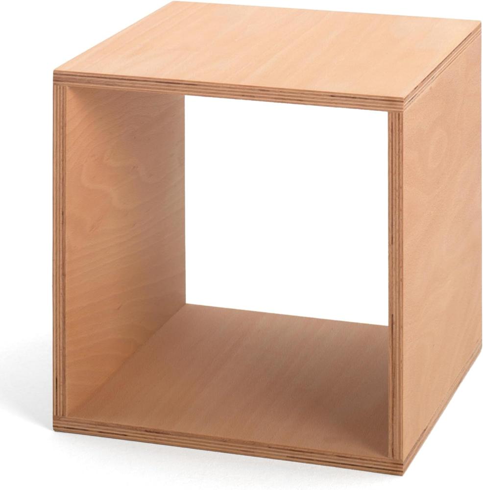 Tojo Cube | Nachttisch | 35 cm x 35 cm x 35 cm | Beistelltisch aus Buche multiplex | Geölte Oberfläche | Eckige Nachtkommode | Nachtkonsole aus Holz in würfelform | Bild 1