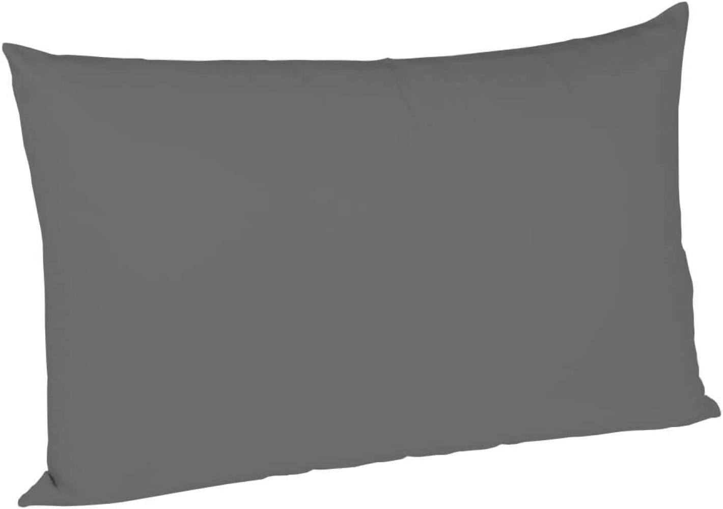 Fleuresse Mako-Satin Kissenbezüge 40x60 cm uni mit RV DP 9039 steingrau Bild 1