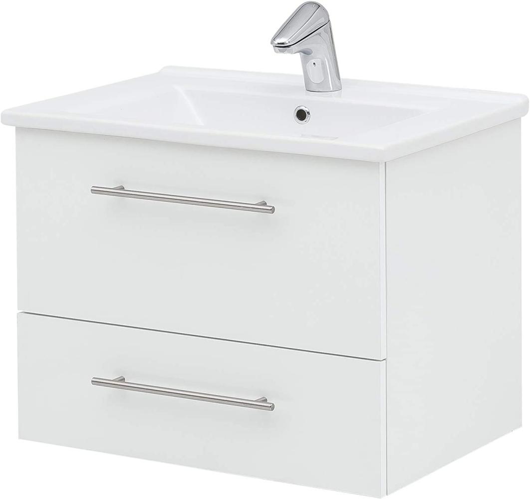 SCHILDMEYER Waschtisch Waschbecken Unterschrank Badmöbel weiß 65 x 52,5 x 45,5cm Bild 1