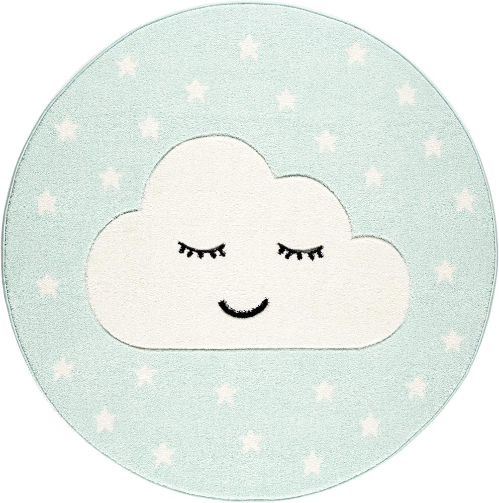 LIVONE Spiel- und Kinderteppich Kids Love Rugs Smiley Cloud, mint/weiss, 160 cm Bild 1