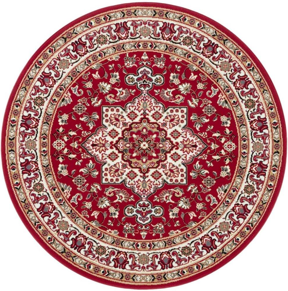 'Parun Täbriz' Orientalischer Kurzflor Teppich, rot, rund, 160 cm Bild 1
