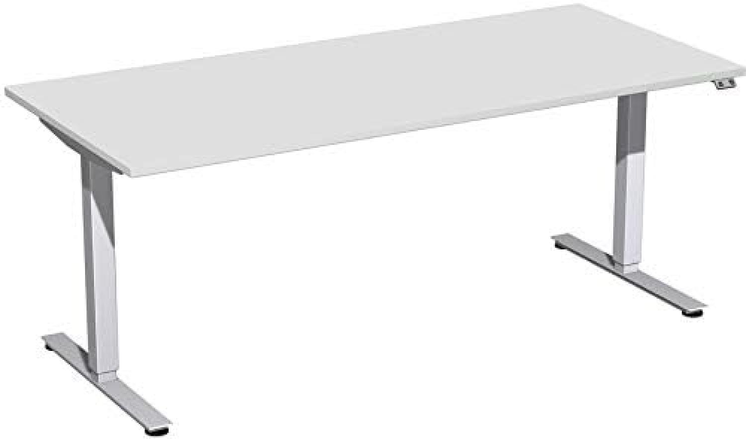 Elektro-Hubtisch 'Smart', höhenverstellbar, 180x80x70-120cm, gerade, Lichtgrau / Silber Bild 1