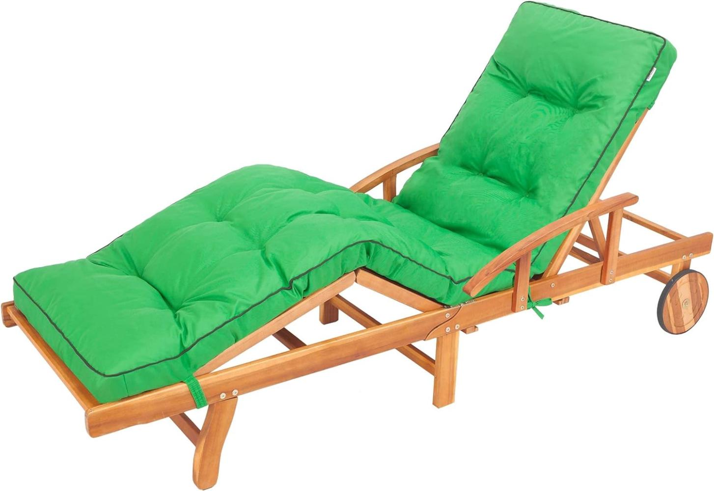 Bjird Liegenauflage, Auflage für Gartenliege 200 x 55 x 8 cm, Auflagen für Deckchair, Polsterauflage für Sonnenliege, Kissen für Liegestuhl, gesteppt - Grün Bild 1