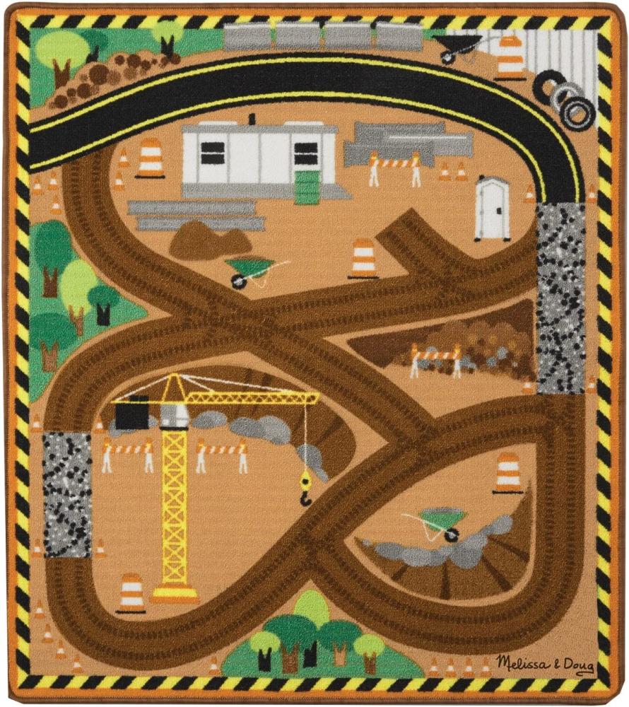 Melissa & Doug Spielteppich (100 x 90 Zentimeter) - Baustellenbetrieb mit Fahrzeugen (4 Teile) Bild 1