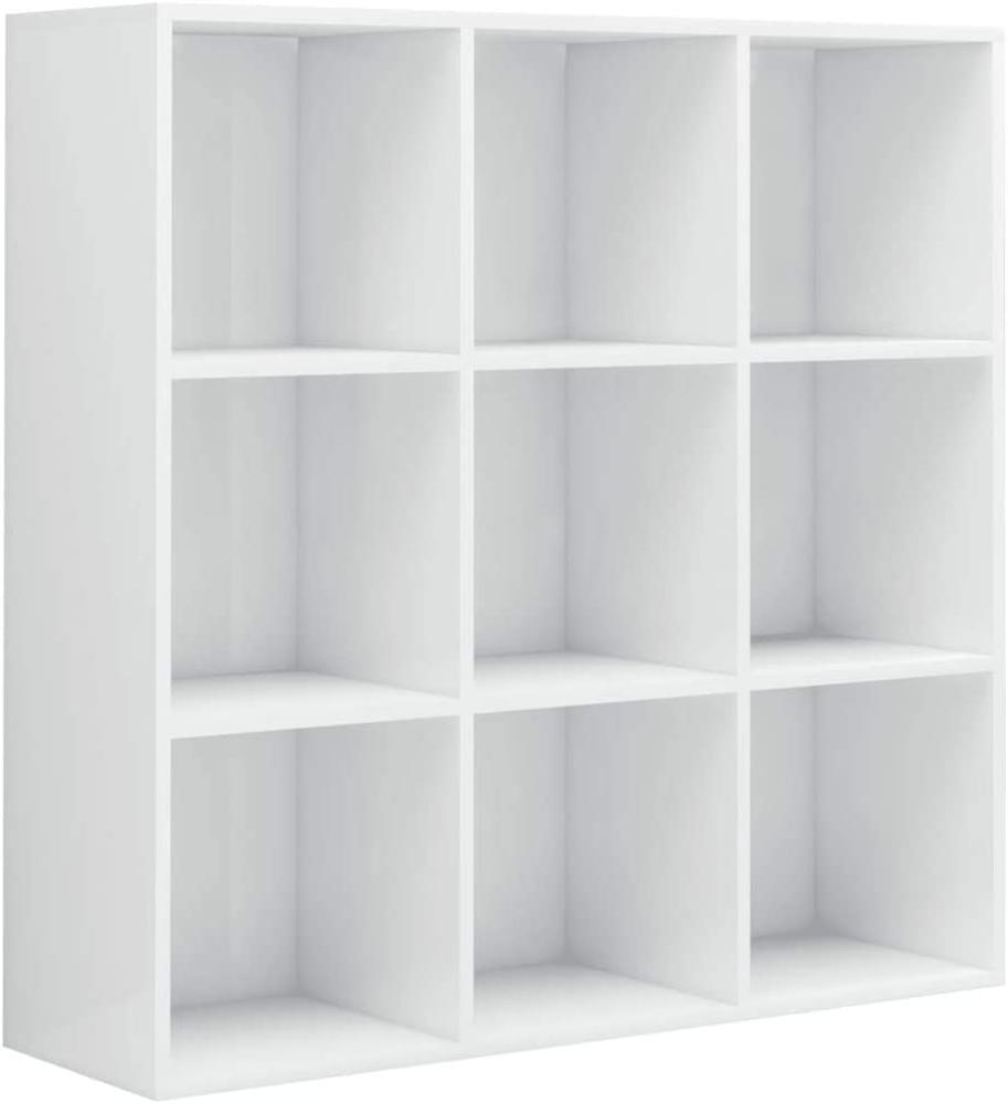 vidaXL Bücherregal Hochglanz-Weiß 98 x 30 x 98 cm Spanplatte [801131] Bild 1