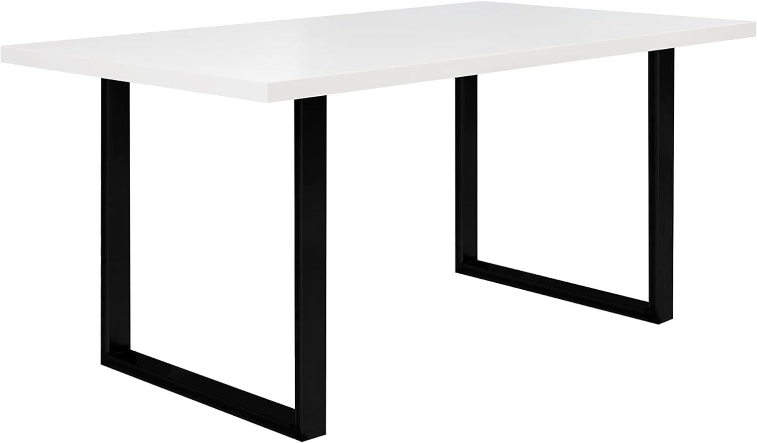 FORTE TABLES Tisch nicht ausziehbar, Holzwerkstoff, Weiß, 160 x 74. 7 x 90 cm Bild 1