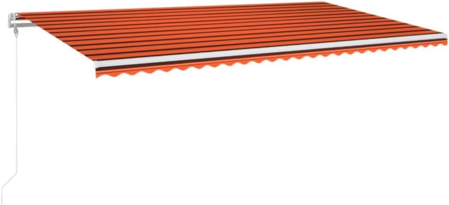 Markise Automatisch Einziehbar 600x350 cm Orange und Braun Bild 1