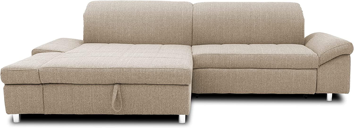 DOMO. collection Mika Ecksofa, Sofa in L-Form, Eckcouch, Eckgarnitur, Polsterecke, beige, 260x178x80 cm Bild 1