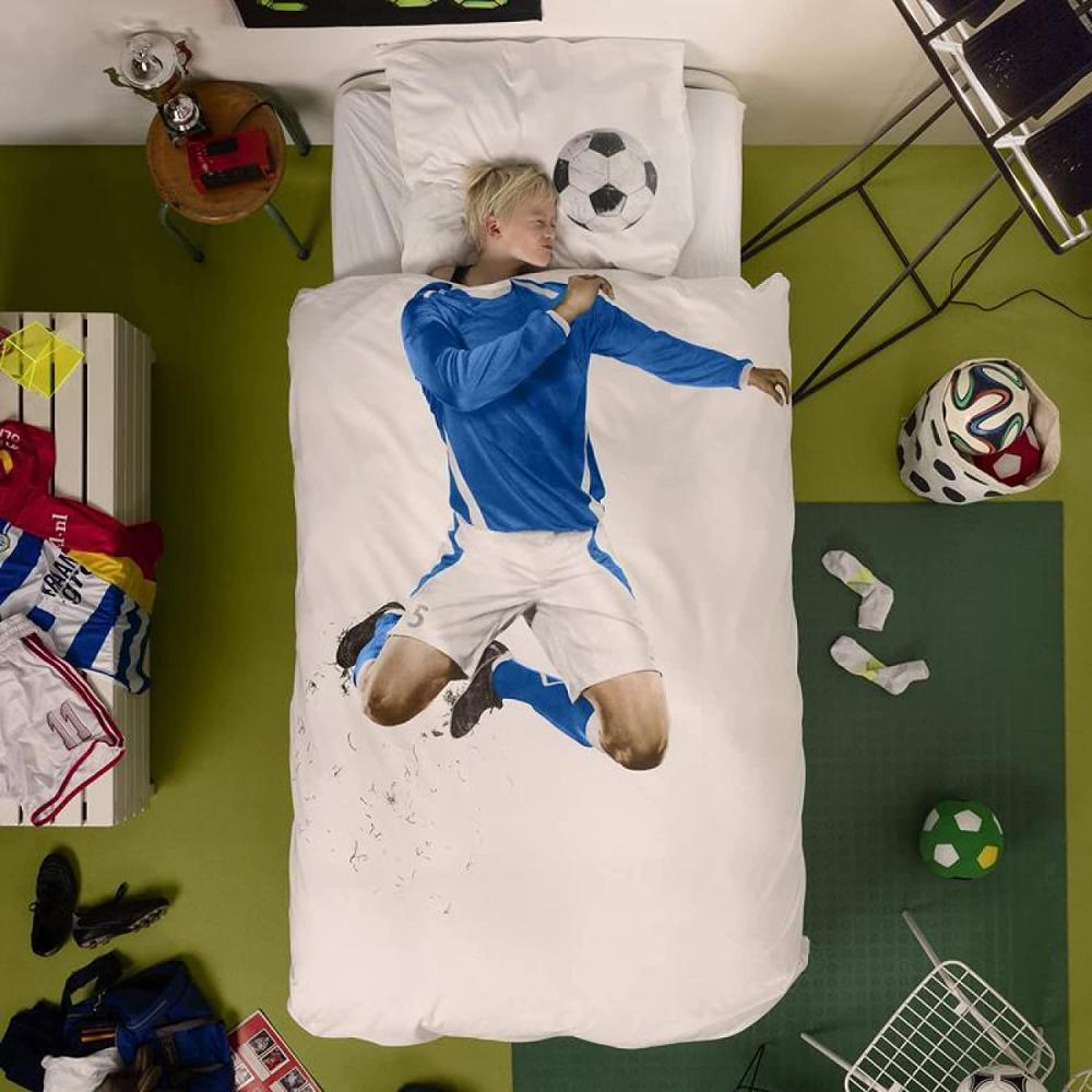 Snurk Bettbezug Fußball-Champ, Blau, 140 x 200/220 cm Blau Bild 1