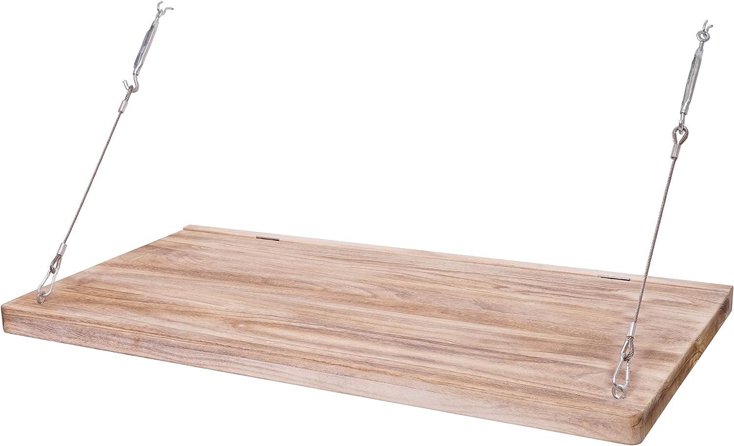Wandtisch HWC-H48, Wandklapptisch Wandregal Tisch mit Tafel, klappbar Massiv-Holz ~ 100x50cm Bild 1