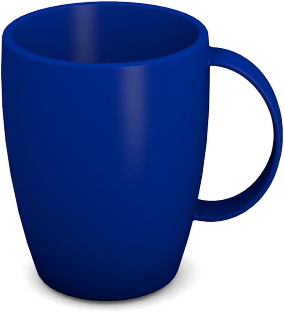 Ornamin Becher mit Henkel 260 ml blau (Modell 420) , Mehrweg Becher Kunststoff, Kaffeebecher Bild 1