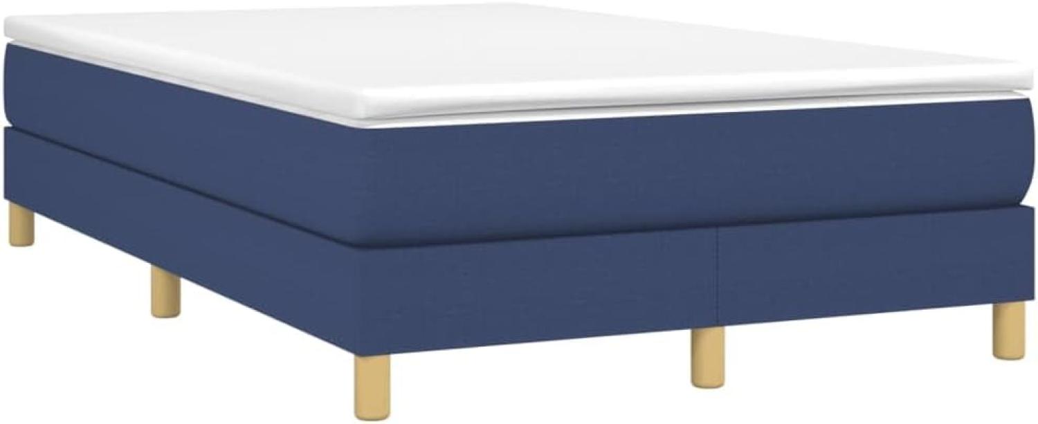 Boxspringbett mit Matratze Blau 120x190 cm Stoff (Farbe: Blau) Bild 1