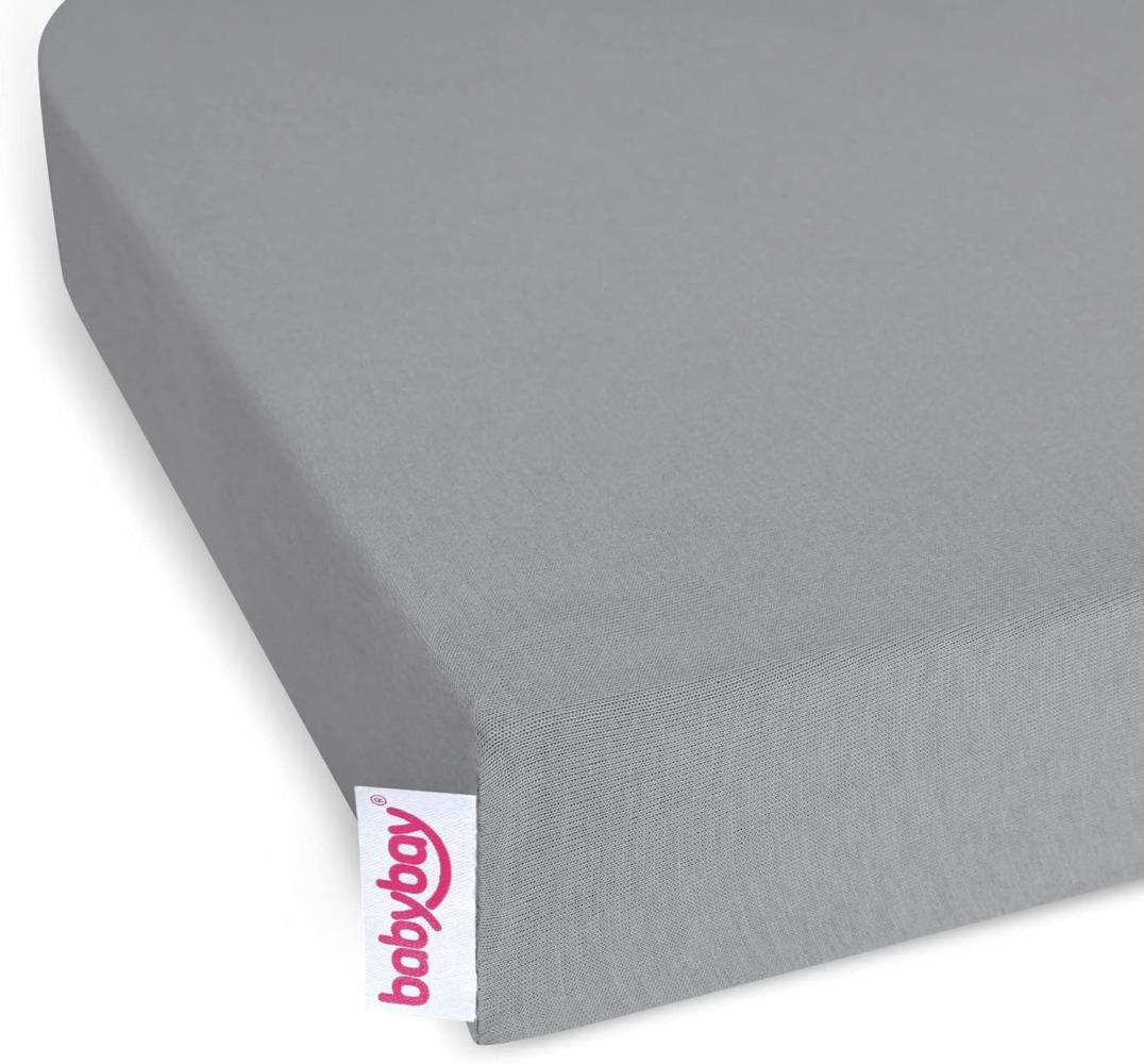 babybay Jersey, 2x Spannbetttuch Doppelpack für Maxi, Boxspring, Trend und Comfort, grau Bild 1
