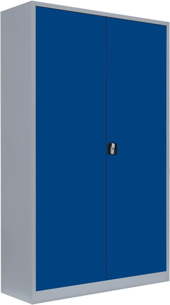 Stahl-Aktenschrank Kolloss Metallschrank abschließbar Büroschrank Stahlschrank 195 x 120 x 60cm Grau/Blau 530381 Bild 1