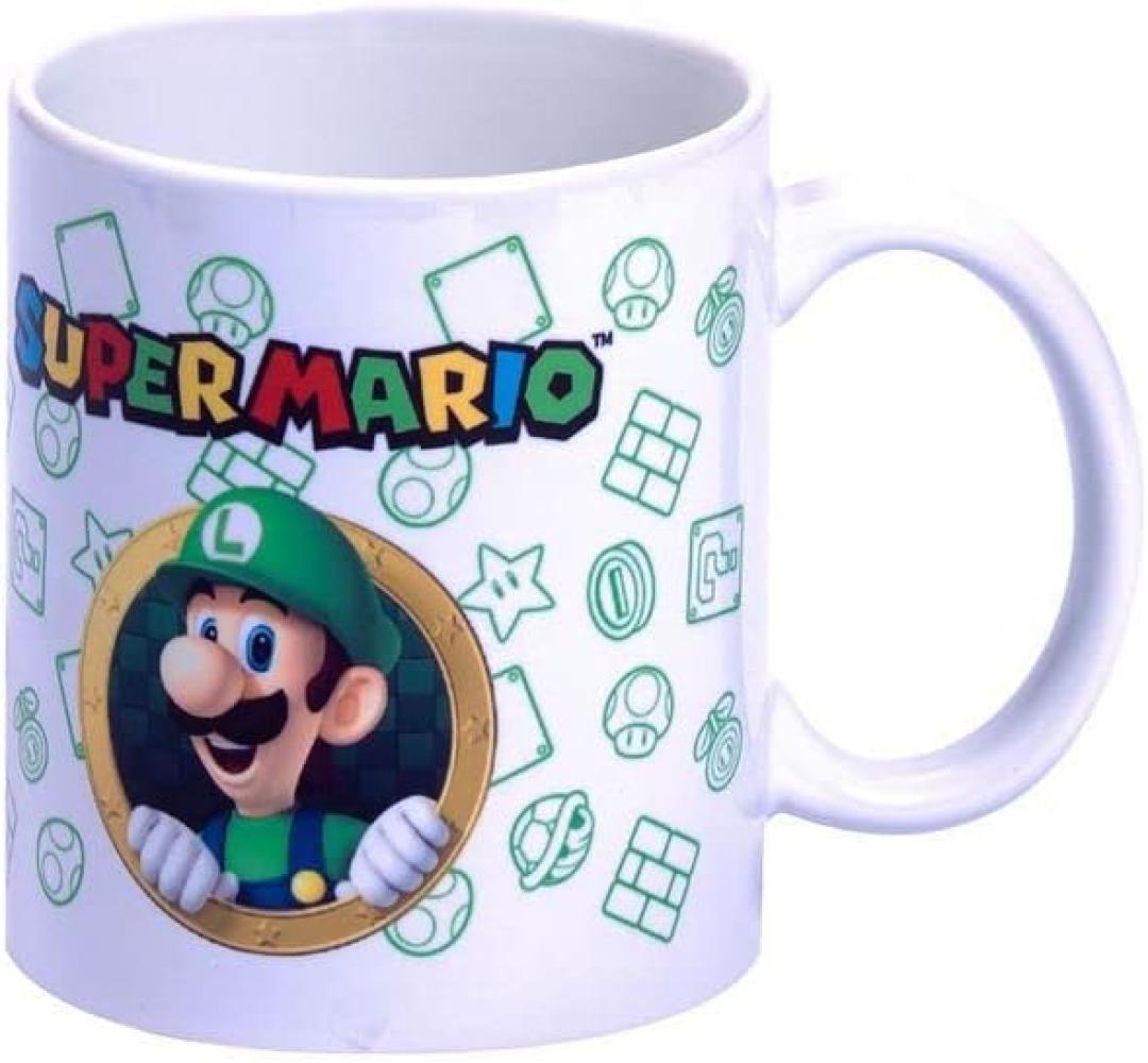 Nintendo Luigi Von Super Mario Tasse Cup Becher mit Spardose Münzbox 9 x 13 x 11cm Bild 1