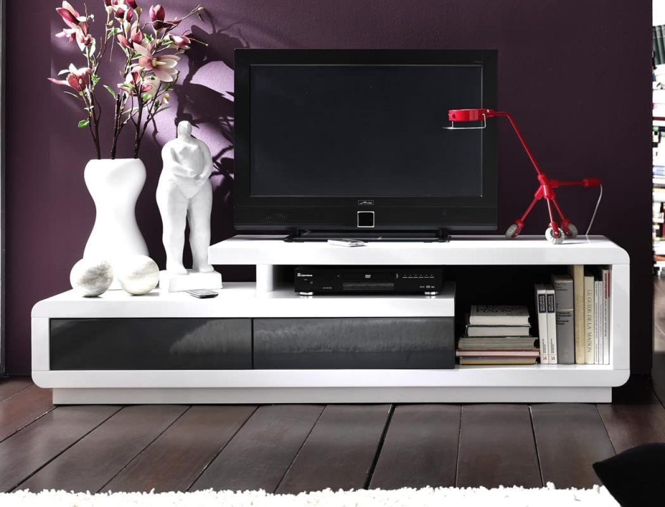 Lowboard Celine 170x45x40 cm Hochglanz weiß grau TV-Board TV-Möbel Bild 1