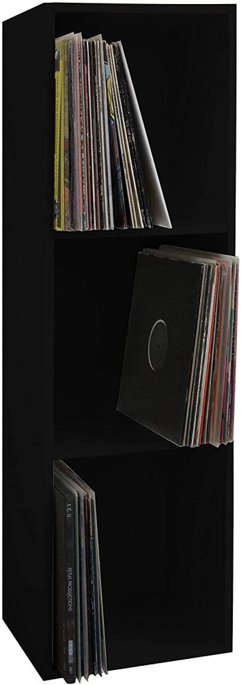 VCM Schallplatten-Regal Platto 3-fach Schwarz Bild 1