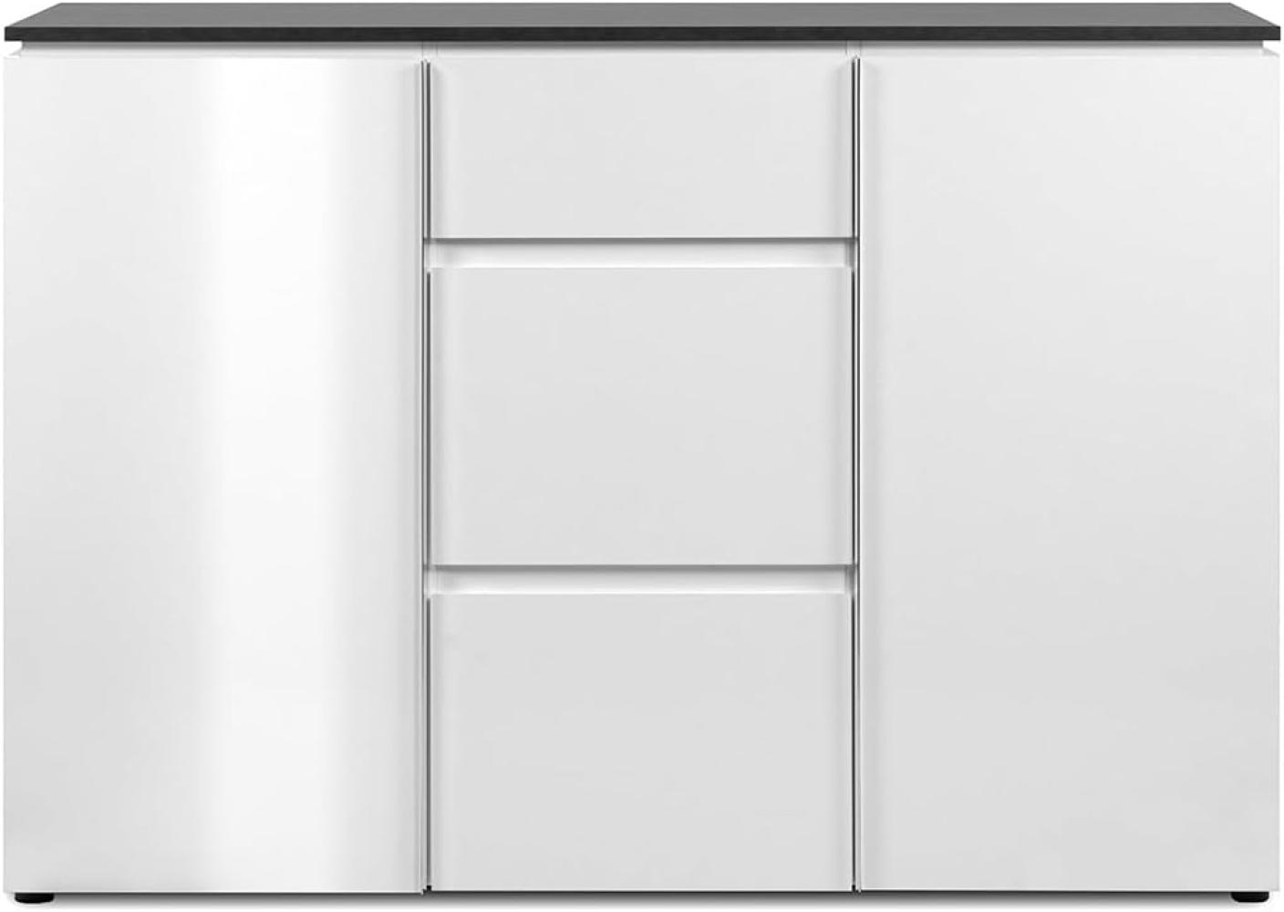 Sideboard Brest in weiß Glanz und Matera grau 133 cm Bild 1