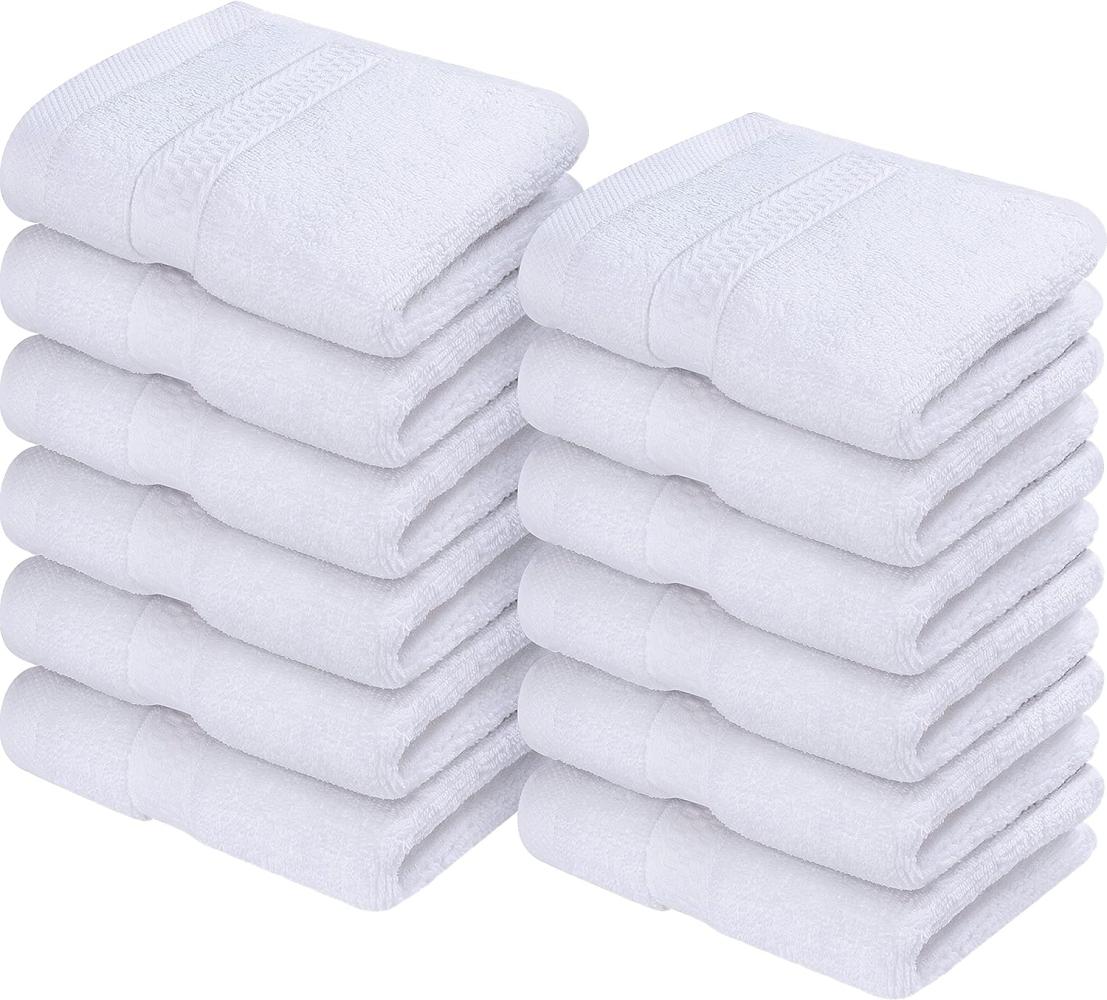 Utopia Towels - 12er Pack Seiftücher mit Aufhängeschlaufen 30x30 cm, aus 100% Baumwolle weiche und saugfähige Waschlappen für die Gesichtsreinigung (Weiß) Bild 1
