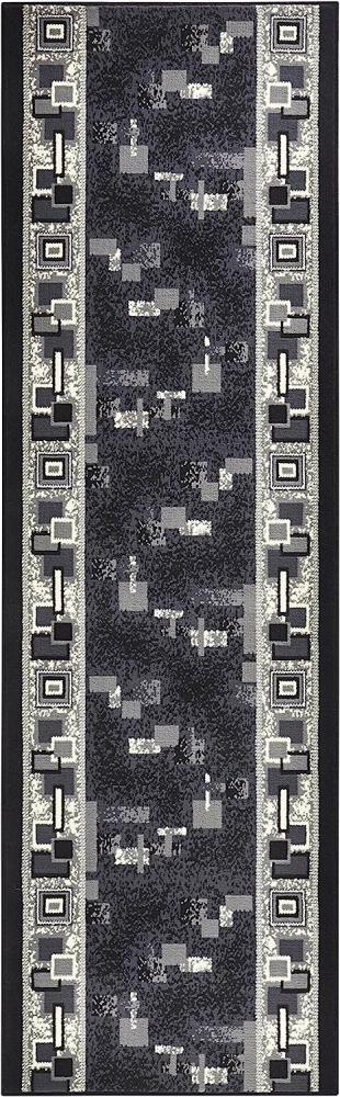 Kurzflor Teppich Läufer Cube Grau - 80x400x0,9cm Bild 1