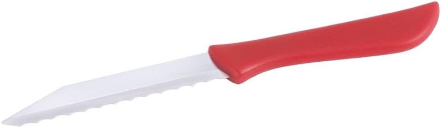 Contacto Edelstahl Küchenmesser mit rotem Griff, Wellenschliff Bild 1