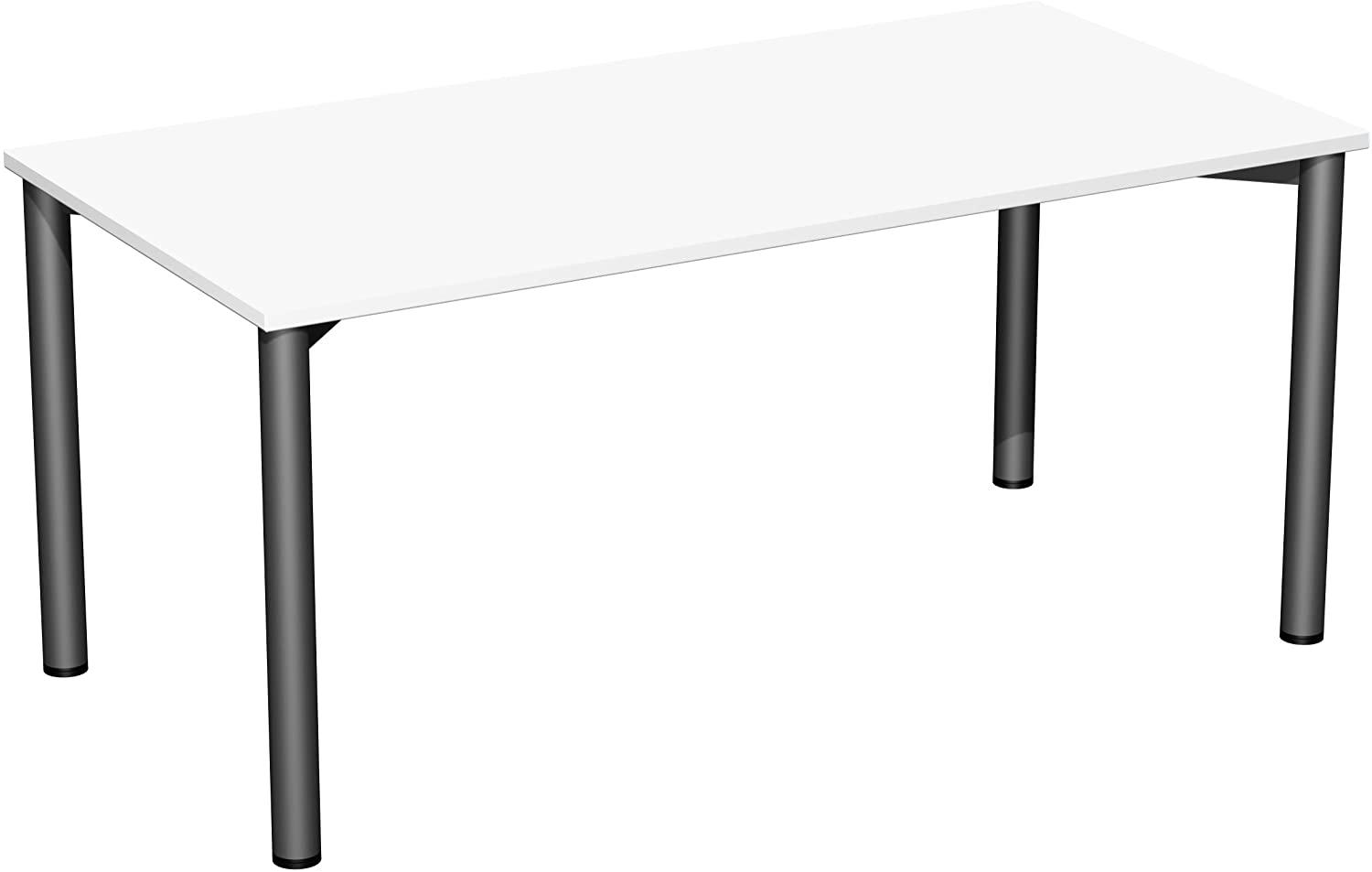Schreibtisch, 160x80cm, Weiß / Anthrazit Bild 1
