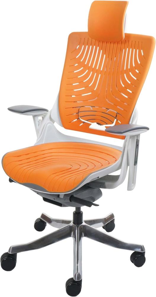 Bürostuhl MERRYFAIR Wau 2b, Schreibtischstuhl Drehstuhl, Hartschale, ergonomisch ~ orange Bild 1