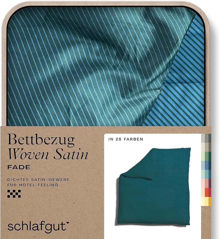 Schlafgut Woven Fade Bettwäsche | Bettbezug einzeln 200x200 cm | petrol-deep-green-deep Bild 1