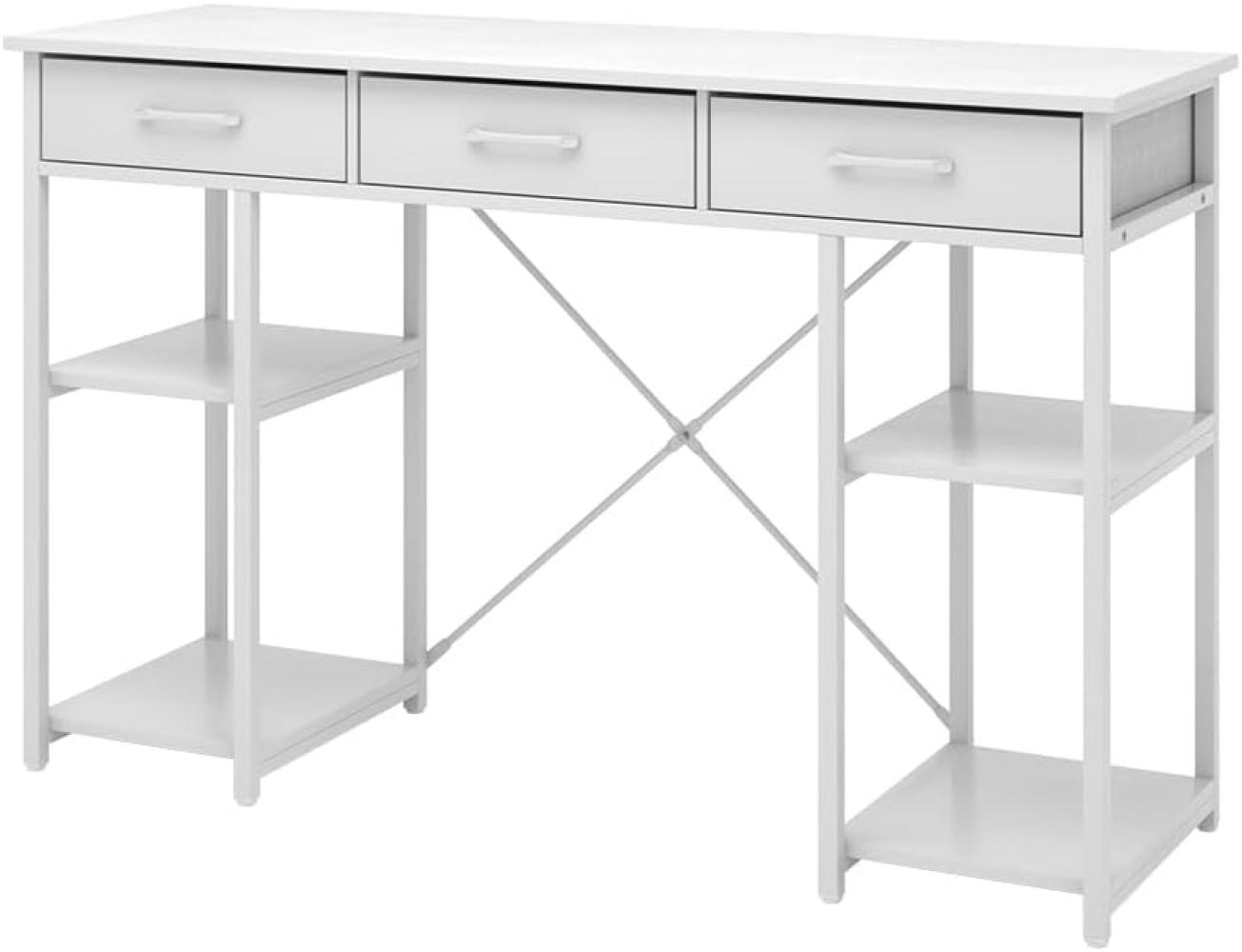 Vicco Schreibtisch Chino Weiß 120 x 78 cm mit 3 Schubladen Bild 1