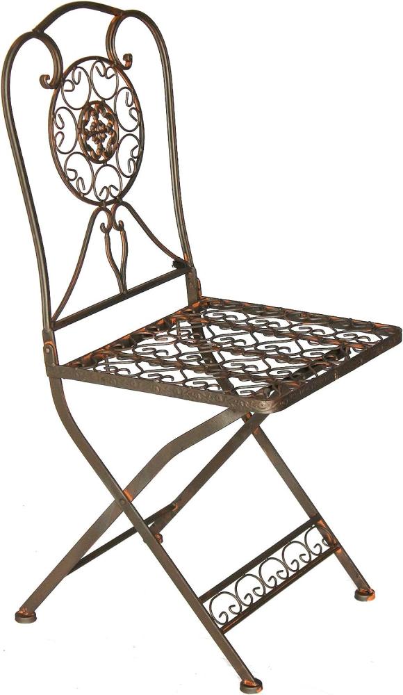 Gartenstuhl Metall Tecla 17921 Metallstuhl Stuhl Garten Vintage Eisen Nostalgie Eisenstuhl Braun Antik Bild 1