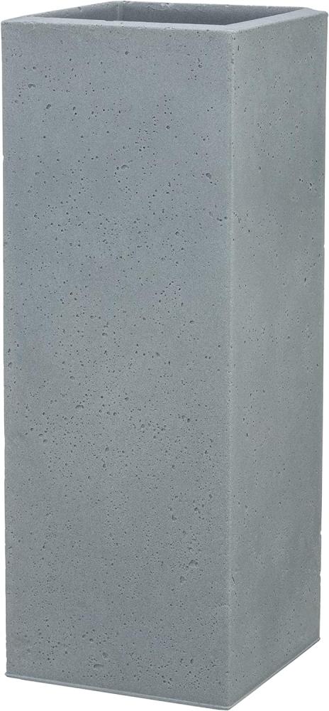 Scheurich C-Cube High, Hochgefäß aus Kunststoff, Stony Grey, 26 cm lang, 26 cm breit, 70 cm hoch, 9 l Vol. Bild 1