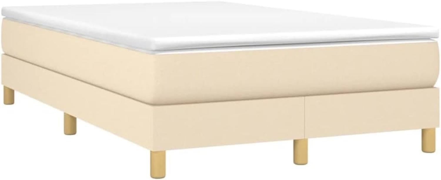 Boxspringbett mit Matratze Creme 120x190 cm Stoff (Farbe: Creme) Bild 1