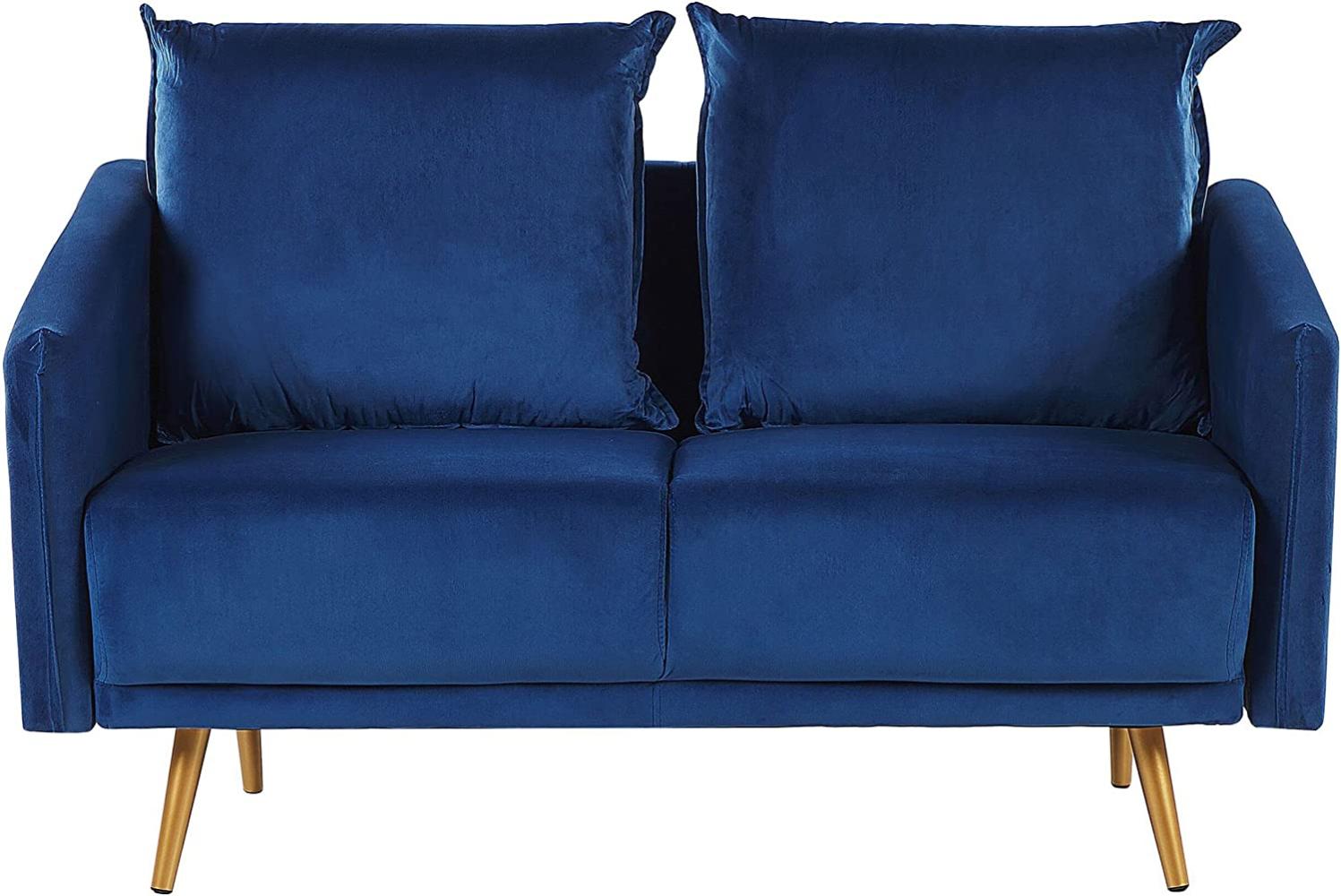 2-Sitzer Sofa Samtstoff dunkelblau MAURA Bild 1