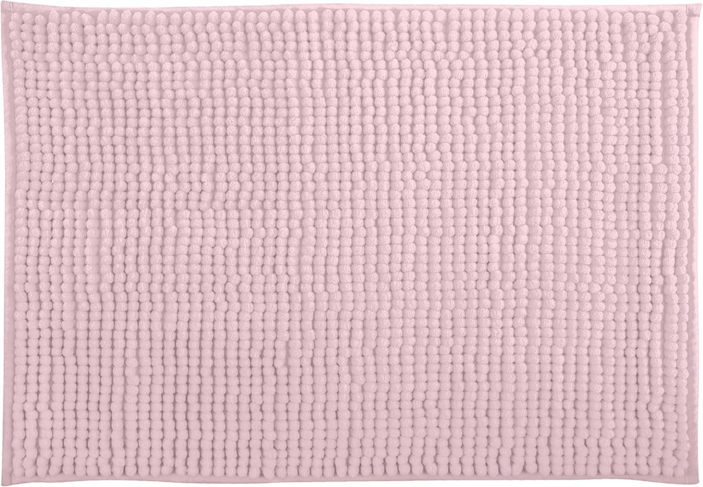 MSV Badteppich Badvorleger Duschvorleger Chenille Hochflor Badematte 60x90 cm –Pastellrosa Bild 1