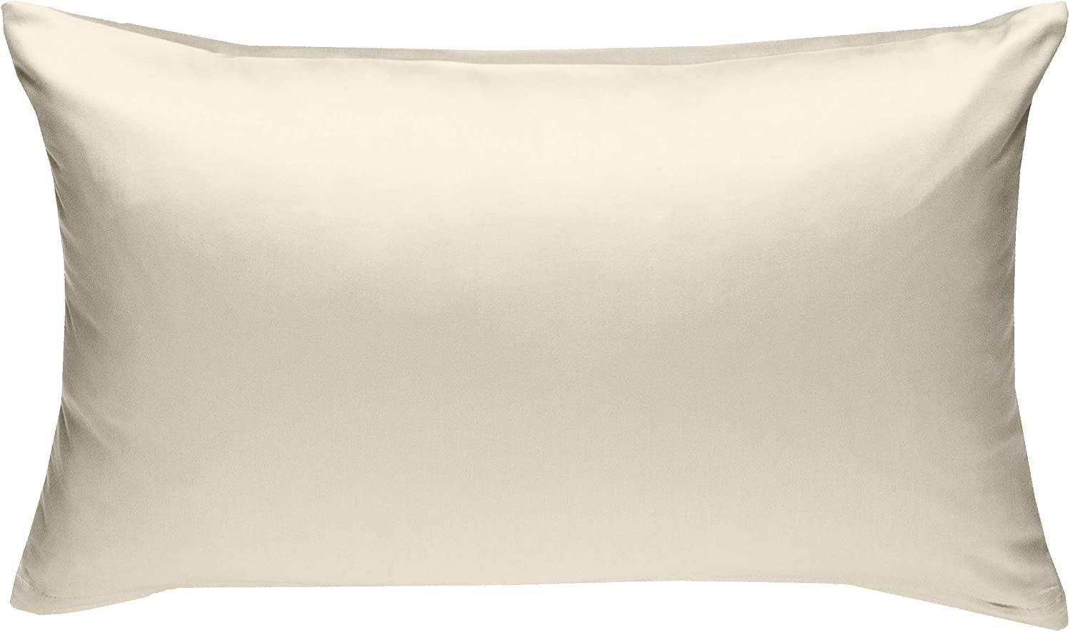 Bettwaesche-mit-Stil Mako-Satin / Baumwollsatin Bettwäsche uni / einfarbig natur Kissenbezug 50x70 cm Bild 1