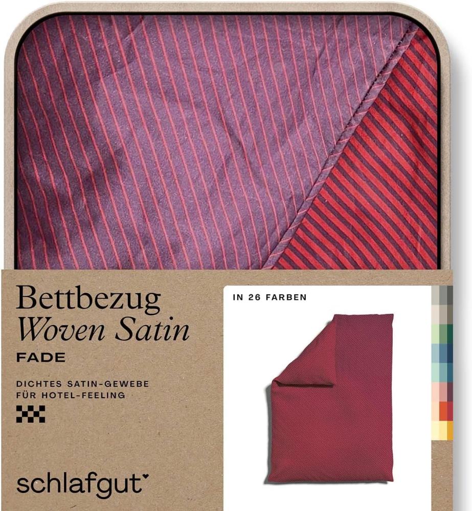 Schlafgut Woven Fade Bettwäsche | Bettbezug einzeln 135x200 cm | red-deep-purple-deep Bild 1